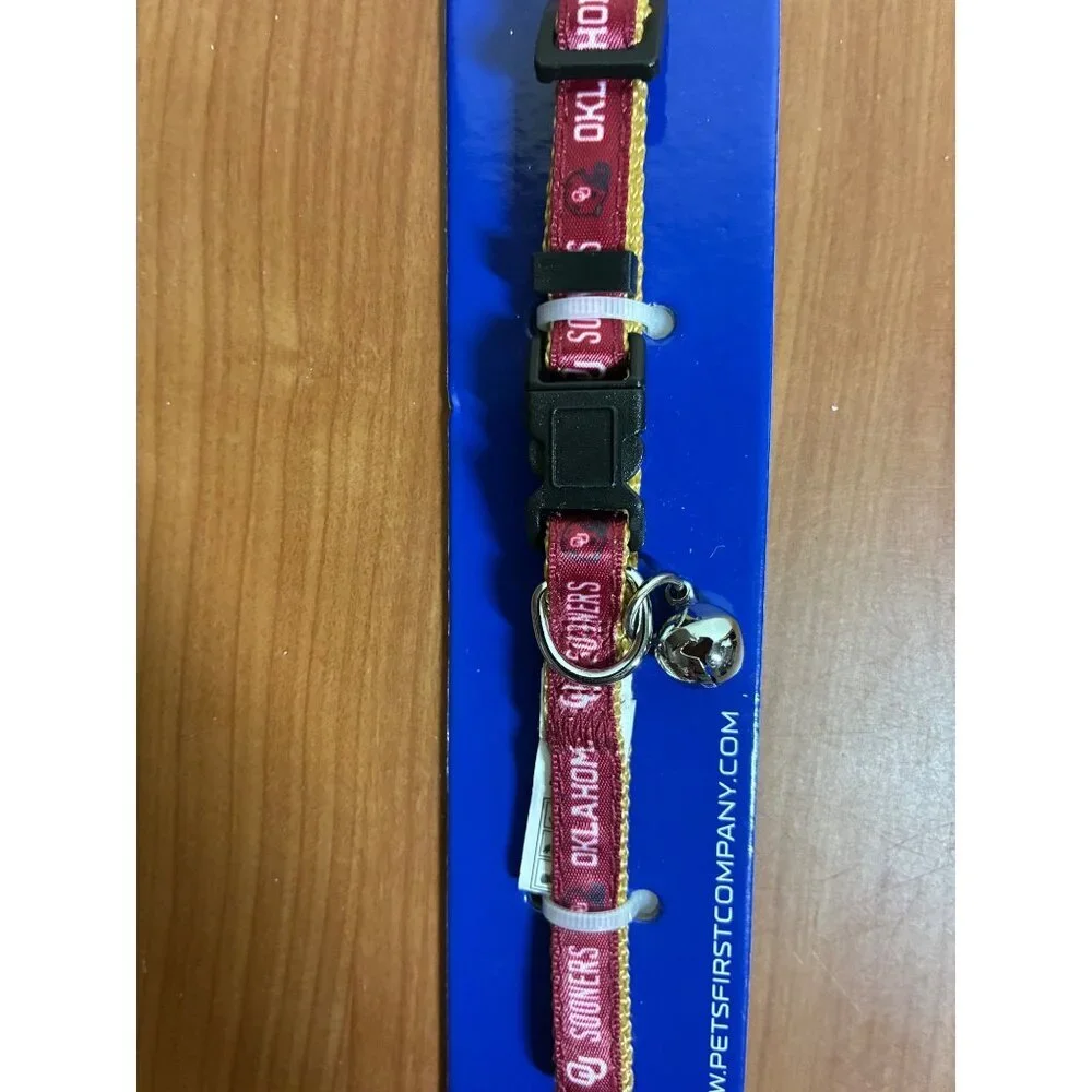 NWT NCAA Oklahoma Sooners Cat Collar Break Away Bell 8-12